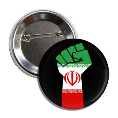 power fist iranian flag support peace button