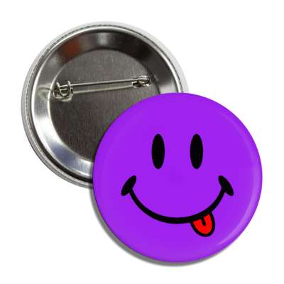 purple smile face with tongue button