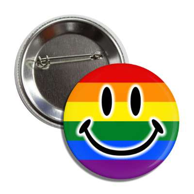 rainbow lgbtq pride flag smile face button