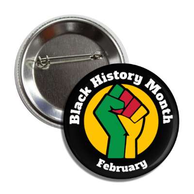 raised fist black history month february black border african flag colors button