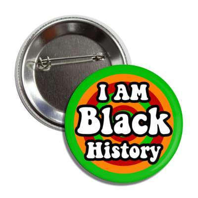 retro style i am black history african flag colors button