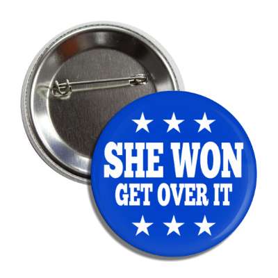 she won get over it blue white stars kamala harris democrat button