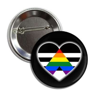 straight ally pride flag heart button
