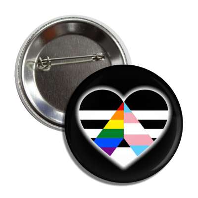 straight trans ally pride flag heart button