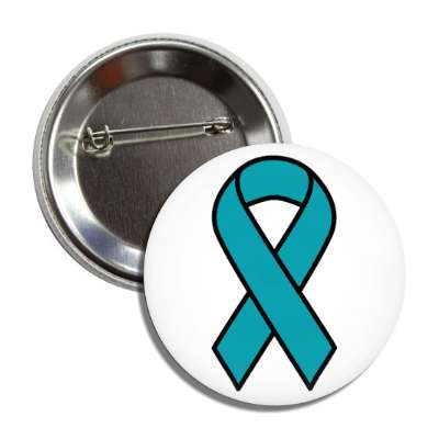 teal classic awareness ribbon button
