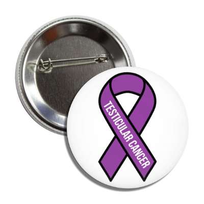 testicular cancer purple classic awareness ribbon button