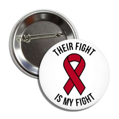 their fight is my fight burgundy awareness ribbon button