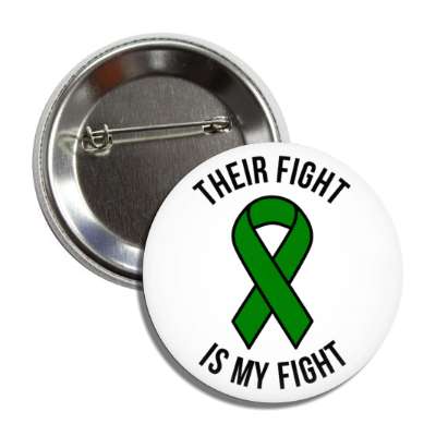their fight is my fight green awareness ribbon button