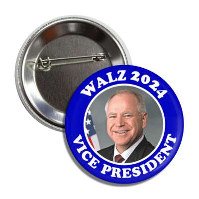tim walz 2024 vice president blue button