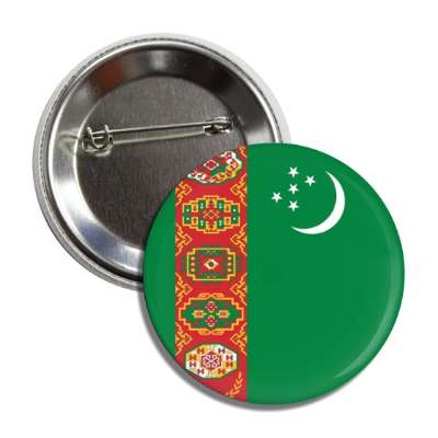 turkmenistan flag country button