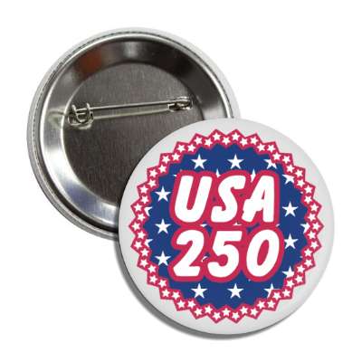 usa 250 anniversary celebration blue white stars red button