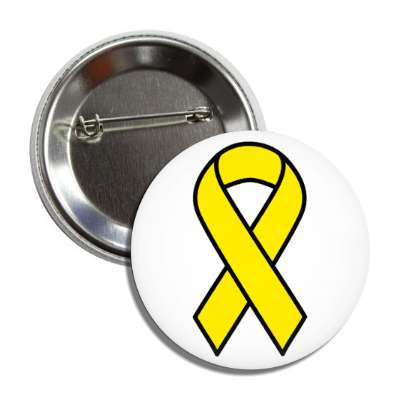 yellow classic awareness ribbon button