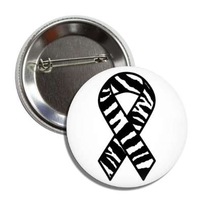 zebra stripe classic awareness ribbon button