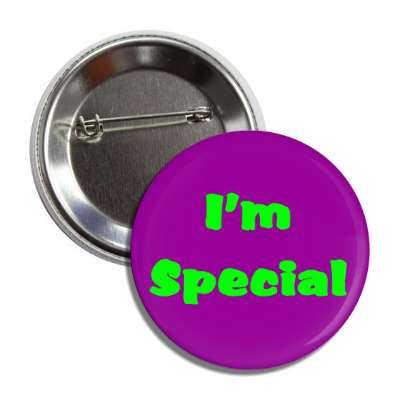 i am special purple green button