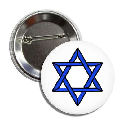 star of david blue black white button