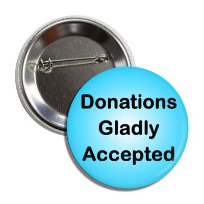 donations accepted blue button