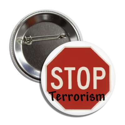 stop terrorism stopsign white button