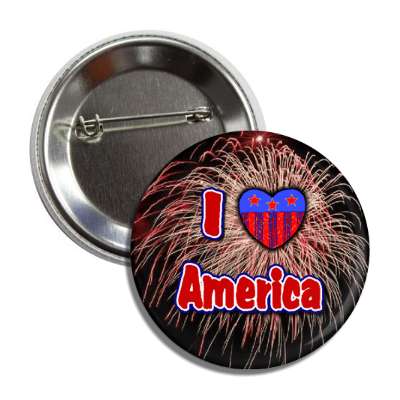i love america fireworks red white blue burst button