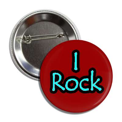 i rock deep red aqua button