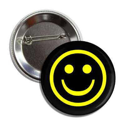 happy face black yellow line button