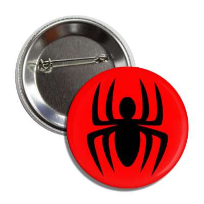 spider black red silhouette button