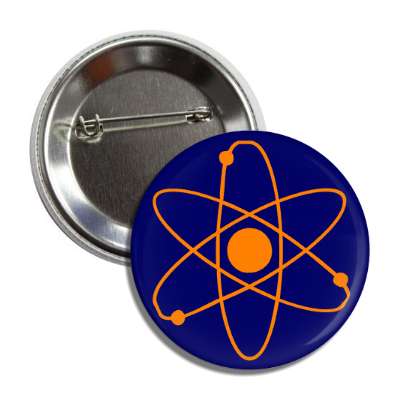 atomic symbol blue orange button