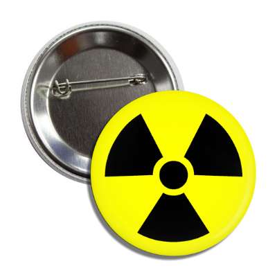 radioactive symbol yellow black button