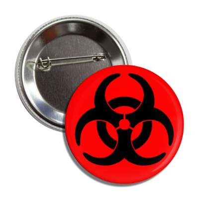 biohazard symbol red black button