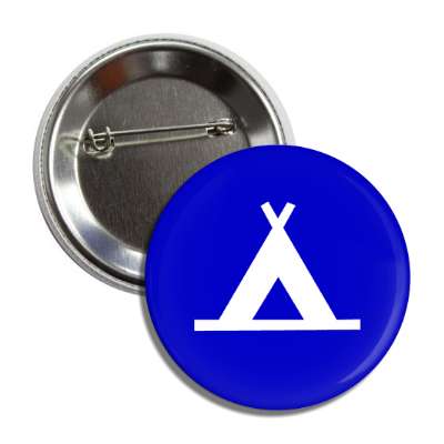 camping symbol blue white button